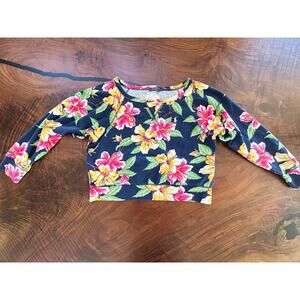 RARE Polo Ralph Lauren All-Over Hibiscus Print Boxy Sweatshirt - M